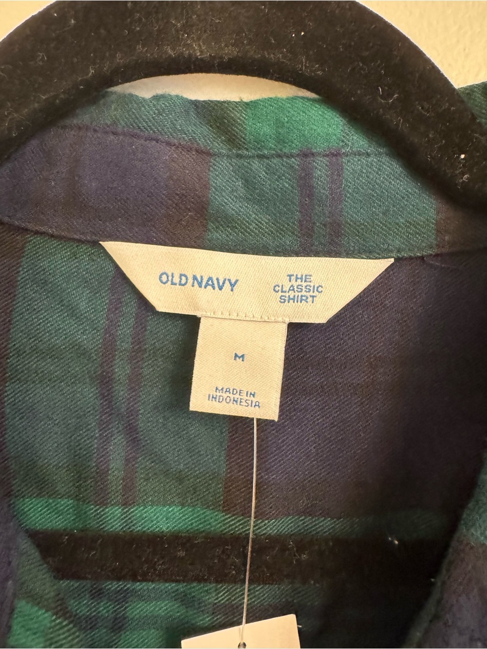 Old Navy Green and Navy Plaid Flannel Shirt NWT - Picture 2 of 4